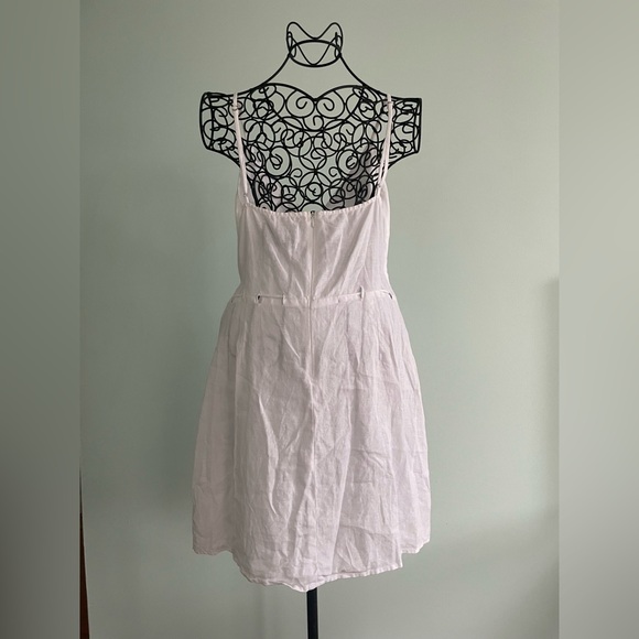 Reformation linen mini dress in white with bows - Picture 2 of 14